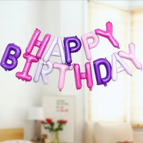 ลูกโป่งตัวอักษร ชุด Happy Birthday สี Colorful