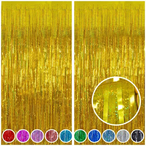 ม่านฟอยล์ ปาร์ตี้ ขนาด 1 x 2.5 m laser : gold
