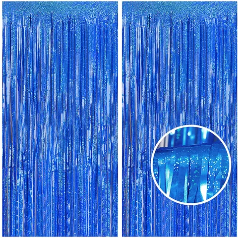 ม่านฟอยล์ ปาร์ตี้ ขนาด 1 x 2.5 m laser : blue