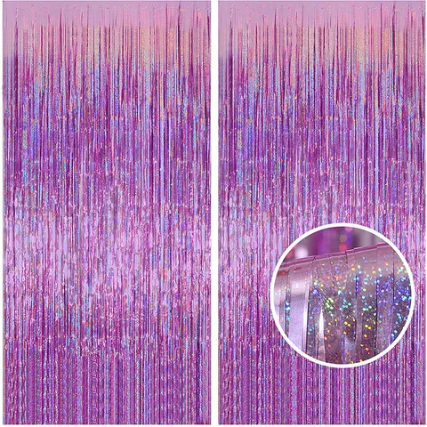 ม่านฟอยล์ ปาร์ตี้ ขนาด 1 x 2.5 m laser : pink