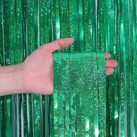 ม่านฟอยล์ ปาร์ตี้ ขนาด 1 x 2.5 m laser : green
