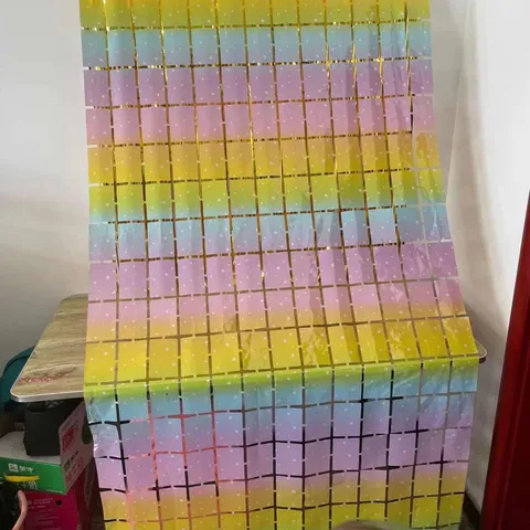 ม่านฟอยล์ foil curtain สี Gradient (แบบเหลี่ยม)