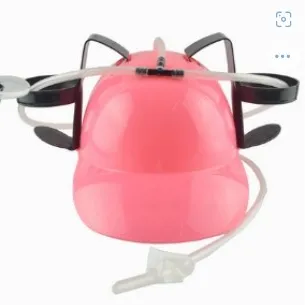 หมวกแก๊ปพลาสติก ใส่กระป๋องเบียร์ 2 ช่อง สีชมพู Drinking Hat party 2 slot (Pink)