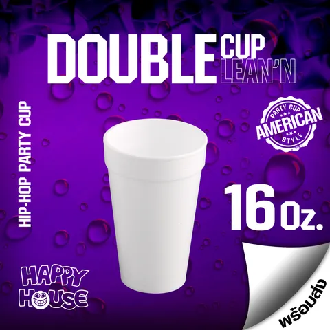 แก้วโฟม แบบกลม Double cup 16oz 1 ใบ