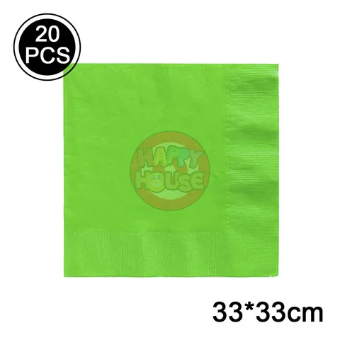 ทิชชู่ 33 x 33 cm. (แพ็ค 20 แผ่น) สีเขียวอ่อน