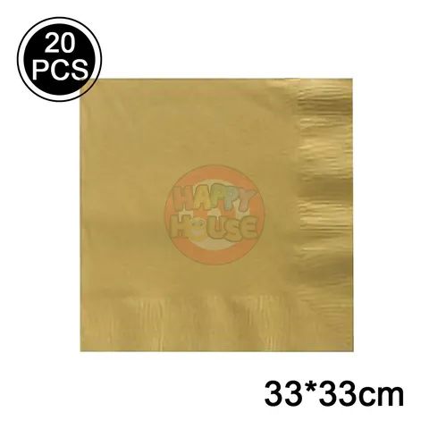 ทิชชู่ 33 x 33 cm. (แพ็ค 20 แผ่น) สีทอง	