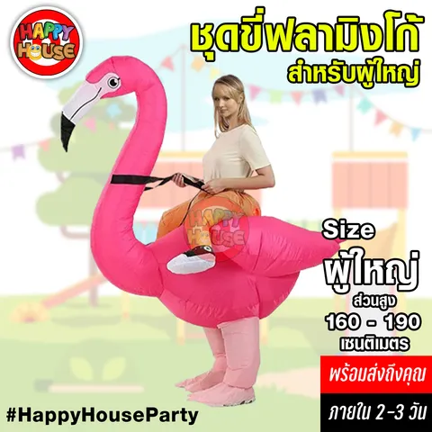 ชุดพองลม นกฟามิงโก้ ผู้ใหญ่     adults flamingos