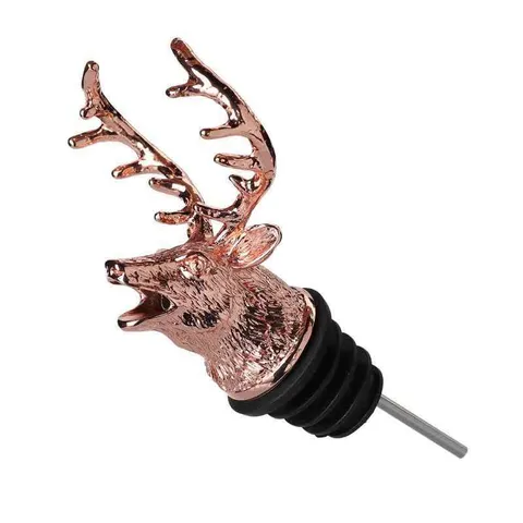 จุกรินเหล้า สแตนเลส หัวกวาง Pourer Stainless สี โรสโกลด์