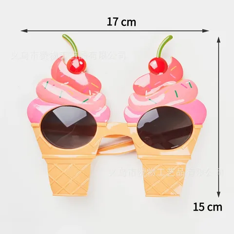 แว่นตาแฟนซี ปาร์ตี้ พลาสติก ลวดลาย Model : 25	Cherry Ice Cream		