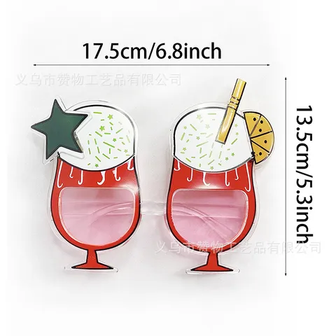 แว่นตาแฟนซี ปาร์ตี้ พลาสติก ลวดลาย Model : 53	Red wine glass	