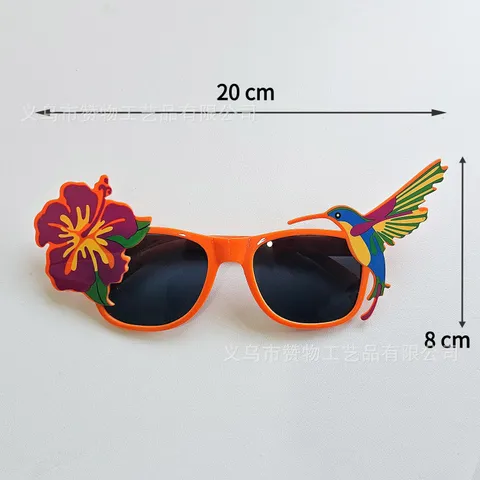 แว่นตาแฟนซี ปาร์ตี้ พลาสติก ลวดลาย Model : 59	Orange flowers and birds