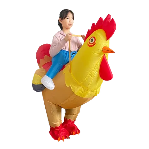 ชุดพองลม ขี่ไก่ขาว เด็กโต (120-150cm height) Medium Colewing Rooster 