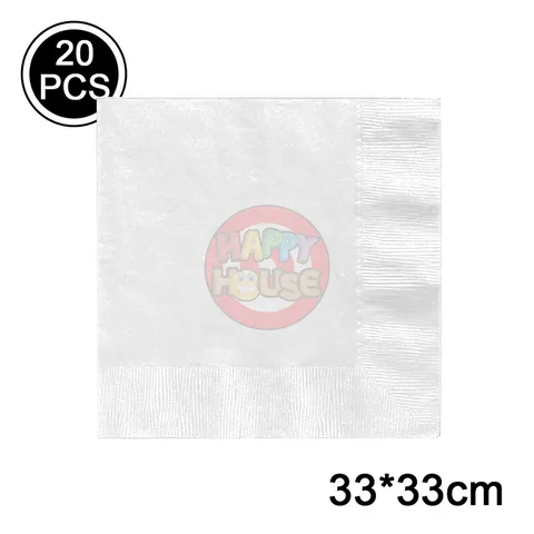 ทิชชู่ 33 x 33 cm. (แพ็ค 20 แผ่น) ขาว