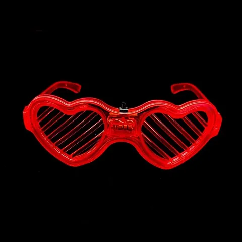 แว่นเรืองแสง LED Luminous glasses หัวใจ สีแดง