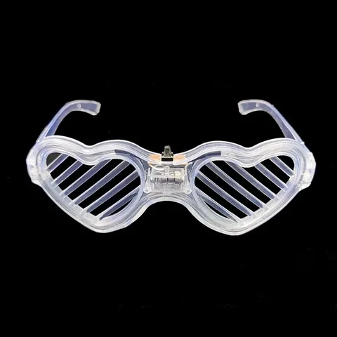 แว่นเรืองแสง LED Luminous glasses หัวใจ สีขาว