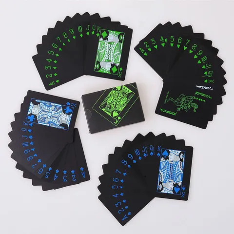การ์ดเกม สำรับไพ่ Poker Green฿Blue สีเขียว สีน้ำเงิน PVC