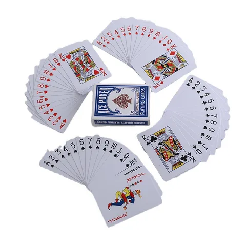 การ์ดเกม สำรับไพ่ Poker RED&BLACK สีแดงดำ (หลังไพ่สีน้ำเงิน) PVC