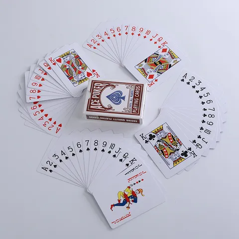 การ์ดเกม สำรับไพ่ Poker RED&BLACK สีแดงดำ (หลังไพ่สีแดง) PVC