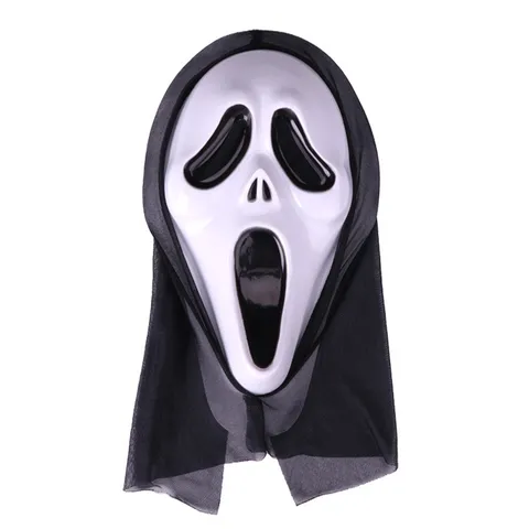 หน้ากากสวมหัวเต็มหน้า ผีฆาตกร SCREAM สีดำ พลาสติก