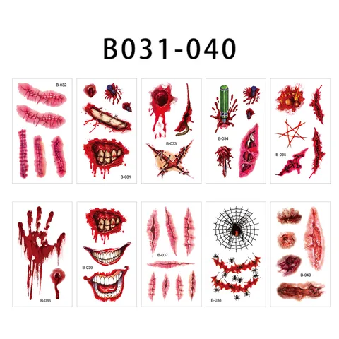 TATTOOS แทททู สติกเกอร์รอยสัก ชั่วคราว ลาย ฮาโลวีน B031