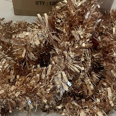  สายรุ้งฟอยล์ พู่ตกแต่งต้นไม้ Foil Tinsel Garland ยาว 5 เมตร สีทอง