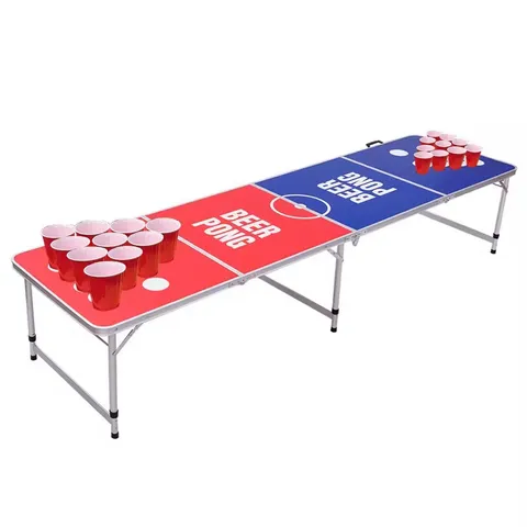  BEER PONG TABLE โต๊ะเบียร์ปองอลูมิเนียมลาย BEER PONG สีแดง-น้ำเงิน NO.3