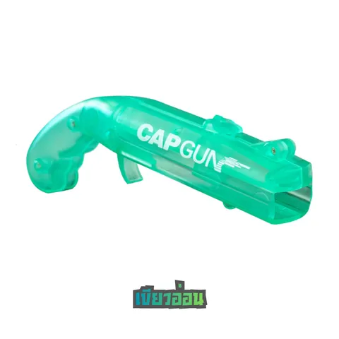 ที่เปิดฝาขวด รูปทรงปืน ลาย CAPGUN กดยิงฝาออกได้ แบบใส สีเขียวอ่อน
