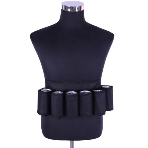 เข็มขัดสะพาย ใส่กระป๋องเครื่องดื่ม แบบพกพา 6 ช่อง (BLACK)